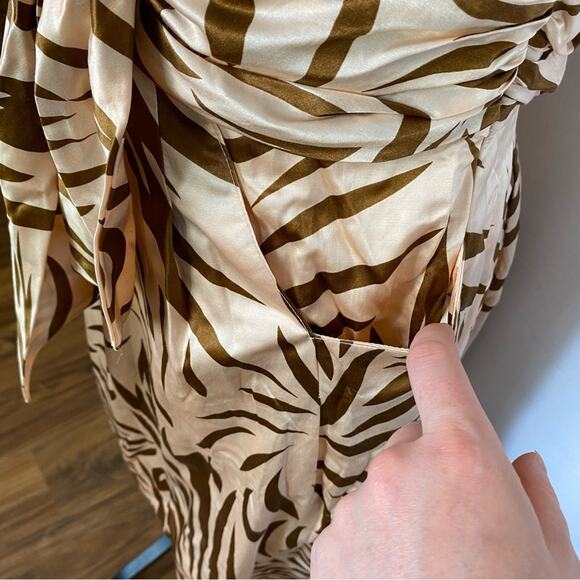 Marc Jacobs Women's Animal Print Silk Blend Midi Dress Size Small Pink and Brown - Picture 4 of 14